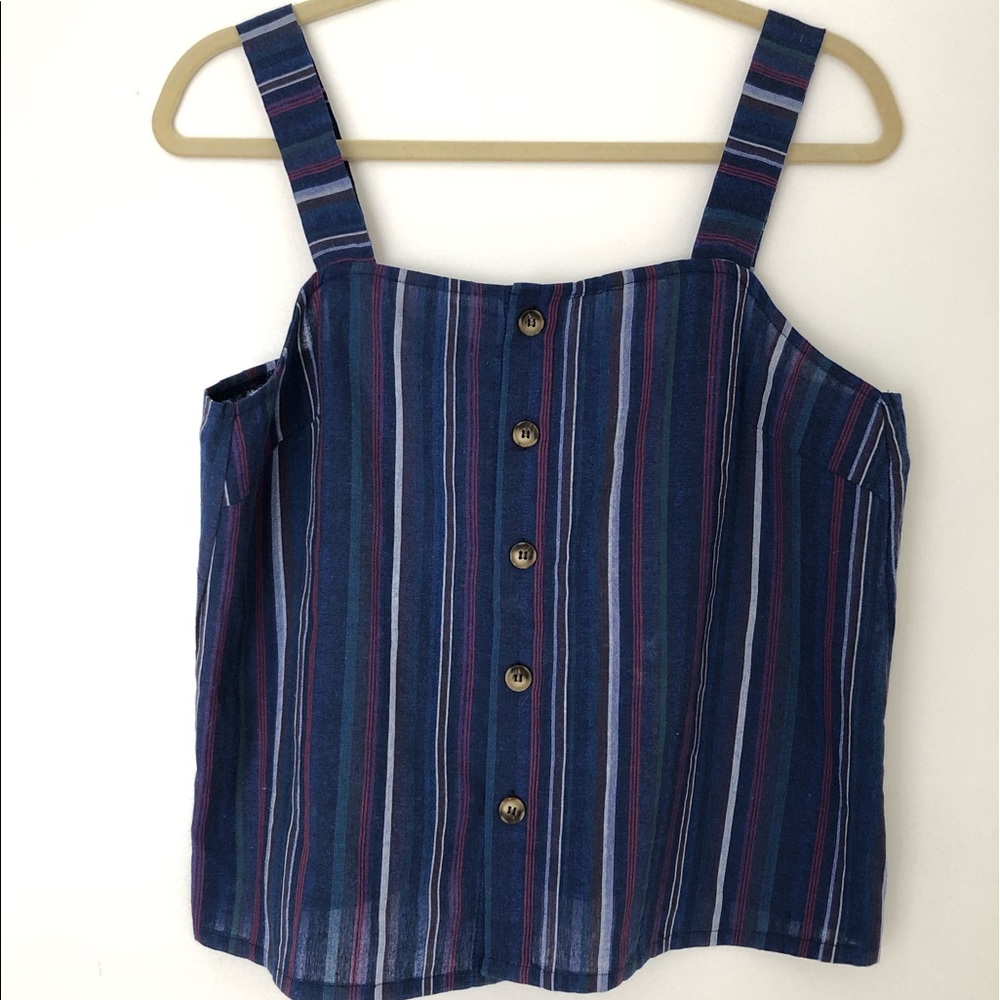 NWT Francesca’s Button Front Striped Crop | Alya